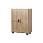 Oikiture Storage Cabinet Bathroom Buffet Sideboard 2 Door Cupboard Natural | BIG W