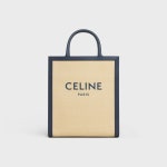 Small Vertical Cabas Celine in Textile with Celine and Calfskin - VANILLA / NAVY - 192082DL4.01NA | CELINE