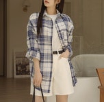 커먼유니크 칩스 린넨 체크 박시 핏 셔츠 (봄/간절기/여름/루즈핏/캐주얼/데일리/장마룩/살안타/살안타템)