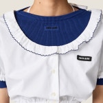 Bluette Cotton Boat Neck Sweater | Miu Miu - United States Cotton boat neck sweater