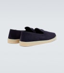 Suede slippers in blue - Prada | Mytheresa