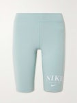 Sky blue Sportswear printed cotton-blend jersey cycling shorts | NIKE | NET-A-PORTER