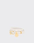 Chalk White Saffiano Leather Bracelet | PRADA Saffiano Leather Bracelet