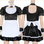 제복 메이드 웨이트레스흑 블랙 흰색 화이트아리스아이드르아니메코스프레코스츄무 의상 가장 할로윈 사랑스러운 섹시 어른용 maru-i00033...