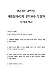 금강건축설비이엔지지점 | SK하이이엔지 신입 채용(배관설비 건축 유지보수 직무) 자기소개서