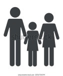 백색 배경에 딸이 있는 픽토그램 가족 스톡 벡터(로열티 프리) 2056736594 | Shutterstock