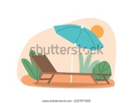 햇빛에 둘러싸인 아늑한 데이베드 및 파라솔이 스톡 벡터(로열티 프리) 2327077605 | Shutterstock