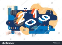2019년 컬러 멤피스 스타일 2019 번호가 스톡 벡터(로열티 프리) 1081377563 | Shutterstock