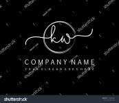K W 초기 필기 로고 벡터 스톡 벡터(로열티 프리) 1166853832 | Shutterstock