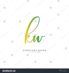 K W Kw Initial Letter Handwriting 스톡 벡터(로열티 프리) 1213129270 | Shutterstock