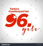 튀르키예 커뮤리예티가 96입니다일리번역:96년디자인 요소, 벡터 그림 스톡 벡터(로열티 프리) 1502775452 | Shutterstock