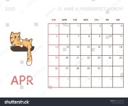 Calendar 2020 Dated Template April Planner 스톡 벡터(로열티 프리) 1615305778 | Shutterstock