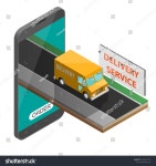 동남 밴 서비스(D/N Van Service) | Delivery Service Van Navigation Smartphone Phone 스톡 일러스트 1635457174 | Shutterstock