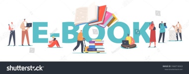 E-book Concept Male Female Characters Reading 스톡 벡터(로열티 프리) 1968718363 | Shutterstock