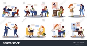 면접 세트에 있는 사람들 비즈니스 회사에 스톡 벡터(로열티 프리) 2116098296 | Shutterstock