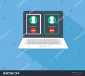 노트북 비디오 통화 회의, 노트북, 스트리밍 스톡 벡터(로열티 프리) 2174770723 | Shutterstock
