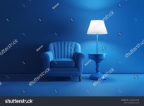 모노크롬하우스그리너리룸 | 3d 블루 모노크롬 룸 내부 의자 스톡 일러스트 2355424949 | Shutterstock