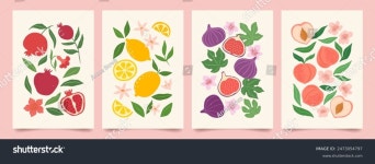 대산미술인쇄 | 추상 과일 현대 미술 인쇄의 컬렉션. 스톡 벡터(로열티 프리) 2473054797 | Shutterstock