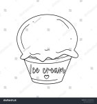 귀여운 아이스크림 한 잔의 검은 윤곽 스톡 일러스트 2478432933 | Shutterstock
