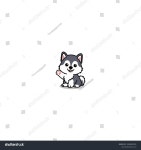 시베리아허스키냉면 수원대점 | 귀여운 시베리아 허스키 강아지 앉아 손을 스톡 벡터(로열티 프리) 2490690203 | Shutterstock