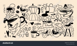 Cafeteria Home(카페테리아홈) | Coffee House Cafeteria Cafe Stickers Cute 스톡 벡터(로열티 프리) 2590075829 | Shutterstock