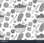 Seamless Pattern Different Skeins Yarn Basket 스톡 벡터(로열티 프리) 2604466907 | Shutterstock