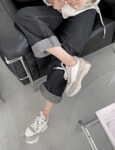 소가죽 투톤 배색 어글리 운동화 -2color, 225~250사이즈-4cm(속굽1cm) 키높이 운동화! - 스타일티바