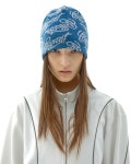 THEBOUNCE 커렌트 심볼 자카드 비니 SYMBOL JACQUARD BEANIE (Light Green) - THEBOUNCE (더바운스)