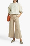 Sand Talan cropped slub cotton and linen-blend wide-leg pants | JOSEPH | THE OUTNET