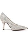 Platinum Dorothy glittered canvas pumps | Sale up to 70% off | THE OUTNET | VICTORIA BECKHAM | THE OUTNET