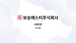 보승에스티주식회사 : 사원모집 | 더팀스 사원모집 by 보승에스티주식회사