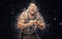 Dwayne Johnson, 흰색 네온 불빛, The Rock, 미국 배우, 영화 배우, Dwayne Dou...