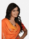 Woman in orange and red sari dress, Samantha Akkineni Actor ...