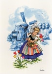 70 postal de la vendimia de la muchacha holandesa | 소년