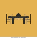 Dining Table Icob Vector 스톡 벡터(로열티 프리) 604737902