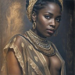 Portrait of a Woman with Dark Skin and Elegant Attire | Deep...