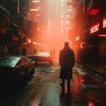 라이트 플레어 도시 풍경 렌더링 | 무료 사진