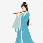 Hanfu 아름답고 잘 생긴 플루트 연주 일러스트, Hanfu, 아름답고 잘 생긴, 여자 PNG 일러스트 및...