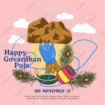 핑크 고 바르 단 푸자 힌두 축제 일러스트 템플릿 PSD 다운로드, 디자인 자료 다운로드