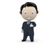 사회 3d 캐릭터: 사업가 큰 손가락. 새로운 지속적으로 늘어나는 표현 독특한 multiuse 이미지. 스톡...