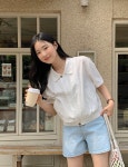 09WOMEN - 크레핀 반팔 점퍼 75389