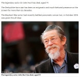 영화배우 존 허트 사망 - DogDrip.Net 개드립