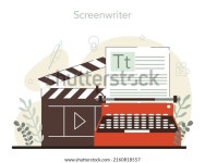 시나리오 작성기 개념입니다. 극작가들은 영화, 연극, 스톡 벡터(로열티 프리) 2160818557 | Shu...