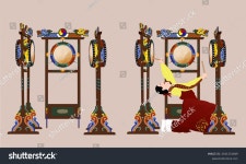 한국의 삼고마우 ‘3드럼’ 여성연주자가 무대에 선다. 스톡 일러스트 2181253849 | Shutterst...