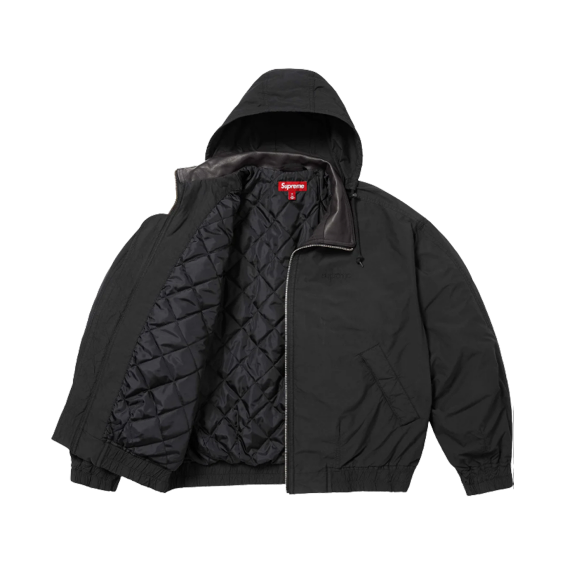 Supreme Leather Collar Utility Jacket Black - 25SS Supreme Leather Collar Utility Jacket Black - 25SS