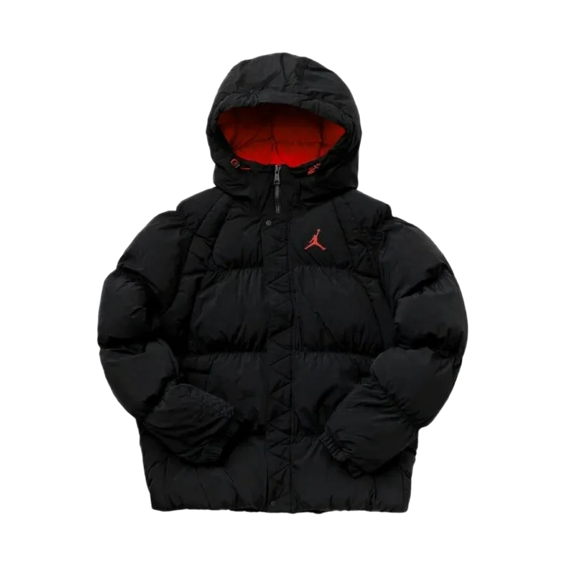 ジョーダンエッセンシャルパファージャケットブラックファイアレッド ジョーダンエッセンシャルパファージャケットブラックファイアレッド